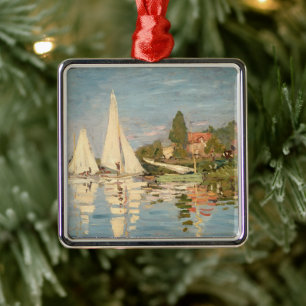 Claude Monet   Regatta at Argenteuil, c.1872 Metal Tree Decoration