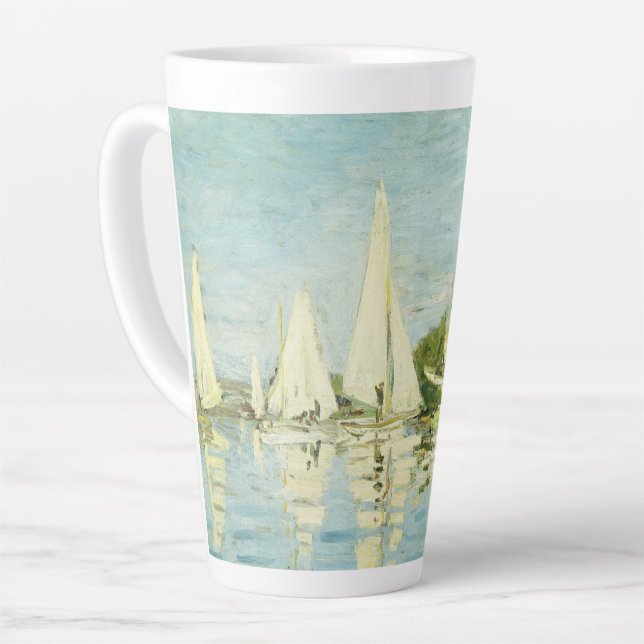 Claude Monet. Regattas at Argenteuil      Latte Mug (Left Angle)