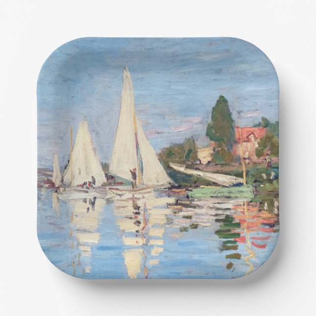 Claude Monet - Regattas at Argenteuil Paper Plate (Front)