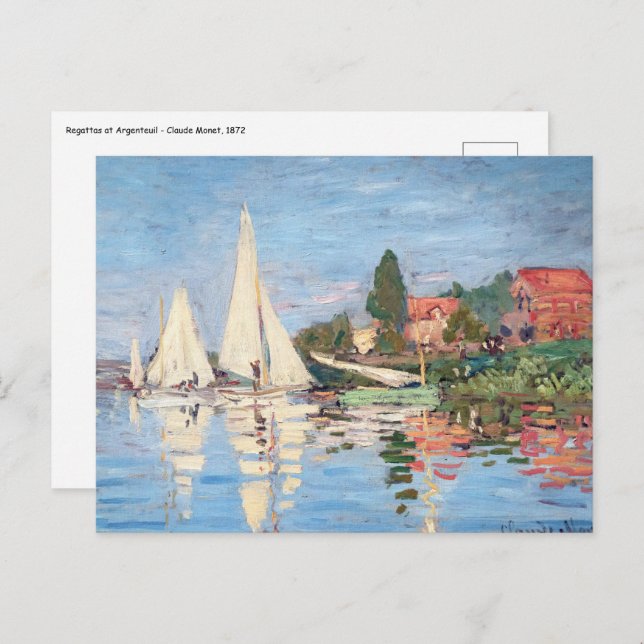 Claude Monet - Regattas at Argenteuil Postcard (Front/Back)