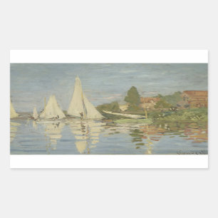 Claude Monet - Regattas at Argenteuil Rectangular Sticker