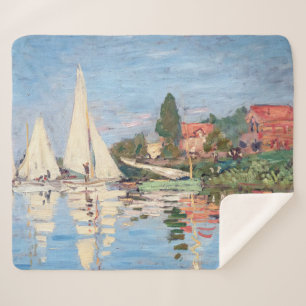 Claude Monet - Regattas at Argenteuil Sherpa Blanket