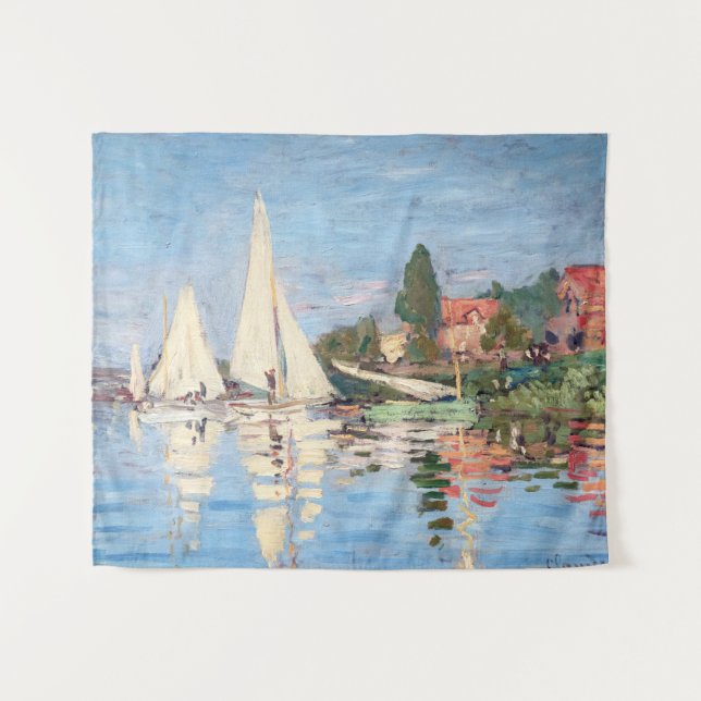 Claude Monet - Regattas at Argenteuil Tapestry (Front (Horizontal))