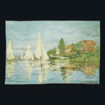 Claude Monet. Regattas at Argenteuil     Tea Towel<br><div class="desc">Claude Monet. Regattas at Argenteuil.  Reproduction of famous works of art  images in the public domain.</div>
