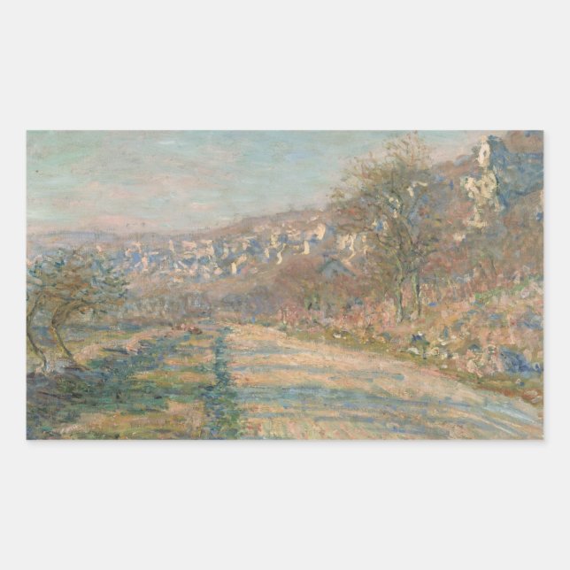 Claude Monet - Road of La Roche-Guyon Rectangular Sticker (Front)