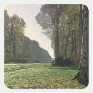 Claude Monet Road to Bas-Breau, Fontainebleau Square Sticker