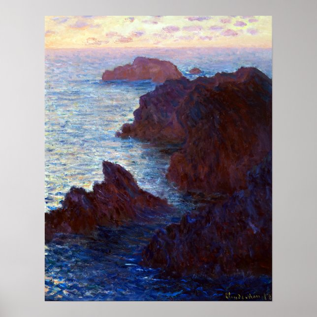 Claude Monet Rocks at Belle-lle, Port-Domois Poster (Front)
