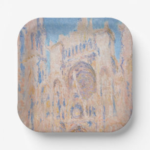 Claude Monet - Rouen Cathedral at sunset Paper Plate