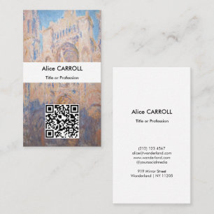 Claude Monet - Rouen Cathedral at sunset - QR Code Business Card