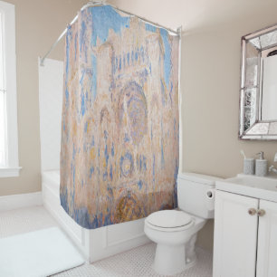 Claude Monet - Rouen Cathedral at sunset Shower Curtain