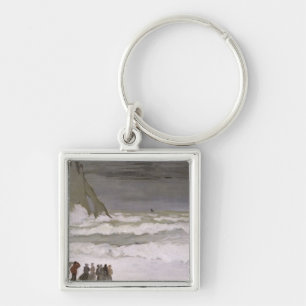 Claude Monet Rough Sea at Etretat, 1868-69 Key Ring