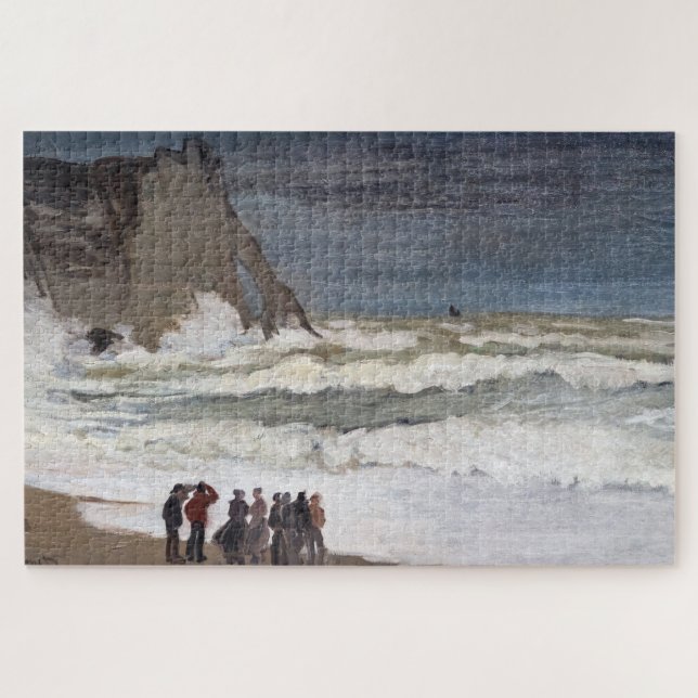 Claude Monet - Rough Sea at Etretat Jigsaw Puzzle (Horizontal)