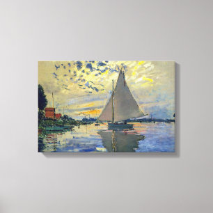 Claude Monet - Sailboat at Le Petit-Gennevilliers Canvas Print