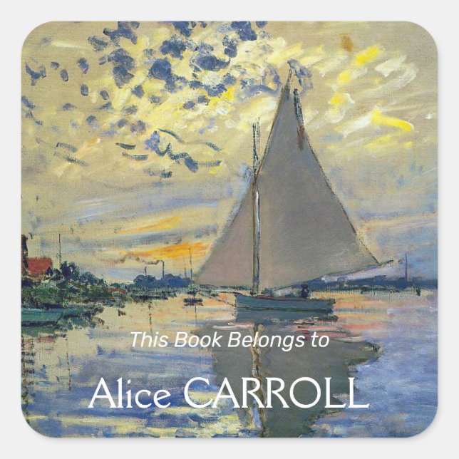 Claude Monet - Sailboat at Le Petit-Gennevilliers Square Sticker (Front)