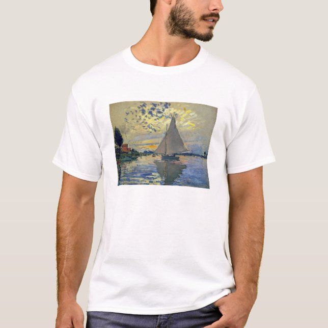 Claude Monet - Sailboat at Le Petit-Gennevilliers T-Shirt (Front)