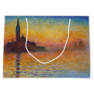Claude Monet - San Giorgio Maggiore at Dusk Large Gift Bag