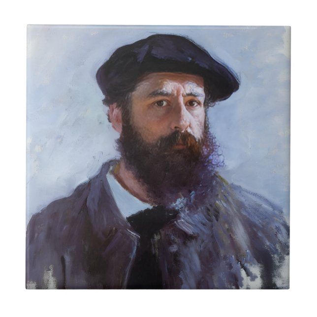 Claude Monet, Self-Portrait with a Beret, Tile (Front)