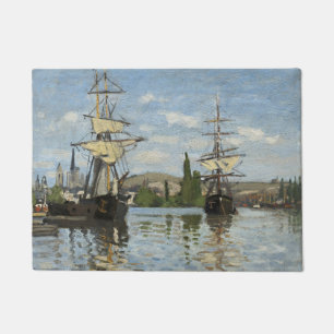 Claude Monet Ships on the Seine River Travel Art Doormat