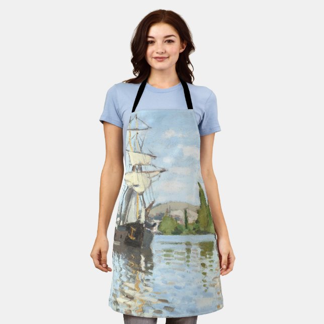 Claude Monet. Ships Riding on the Seine at Rouen Apron (Worn)