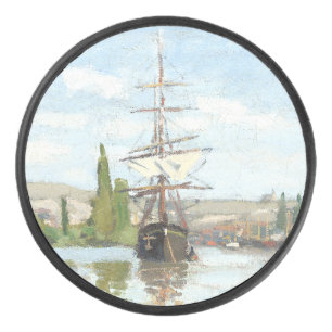 Claude Monet. Ships Riding on the Seine at Rouen Hockey Puck