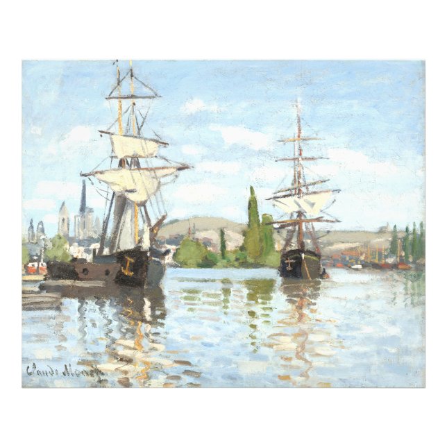 Claude Monet. Ships Riding on the Seine at Rouen Photo Print (Front)