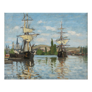 Claude Monet   Ships Riding on the Seine at Rouen Poster