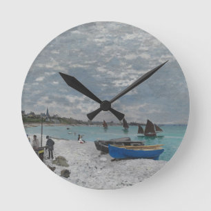 Claude Monet Sky Clouds Boats Ships Sea Ocean Round Clock
