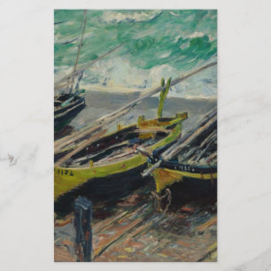 Claude Monet Sky Clouds Boats Ships Sea Ocean Stationery