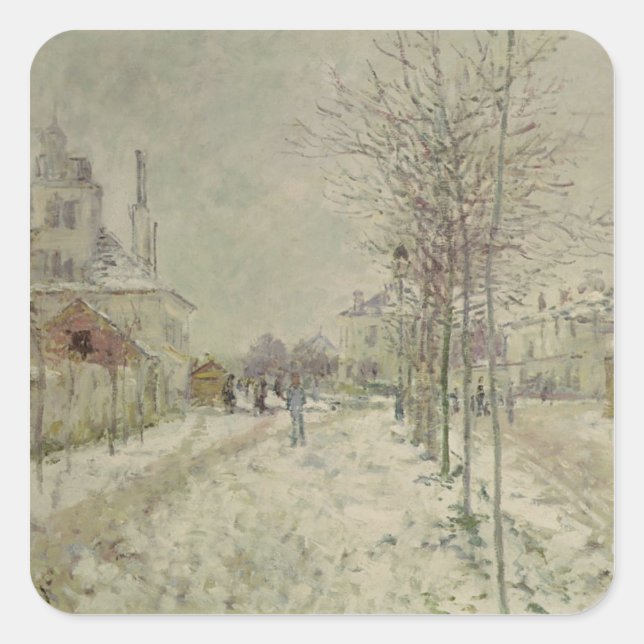Claude Monet | Snow Effect Square Sticker (Front)