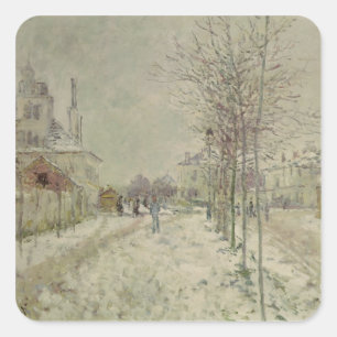 Claude Monet   Snow Effect Square Sticker