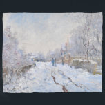 Claude Monet - Snow Scene at Argenteuil Fleece Blanket<br><div class="desc">Snow Scene at Argenteuil / Rue sous la neige,  Argenteuil - Claude Monet,  1875</div>