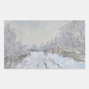 Claude Monet - Snow Scene at Argenteuil Rectangular Sticker