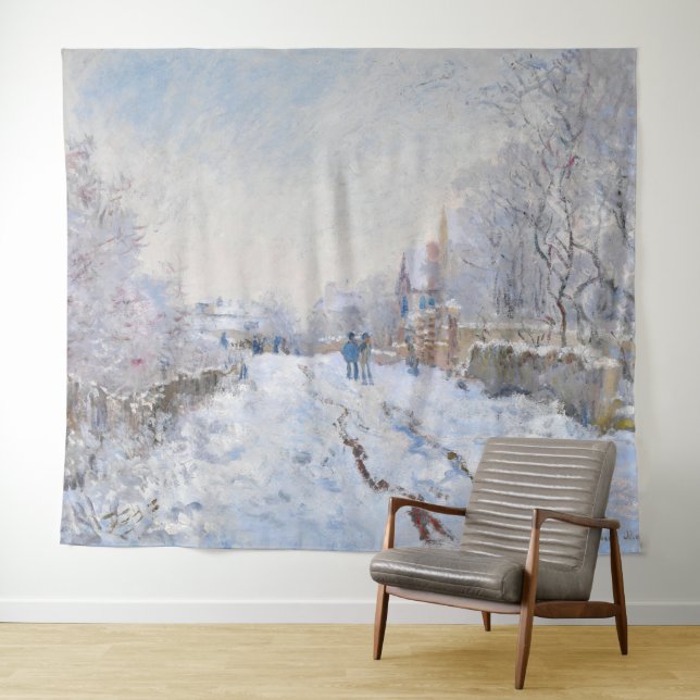 Claude Monet - Snow Scene at Argenteuil Tapestry (In Situ (Horizontal))