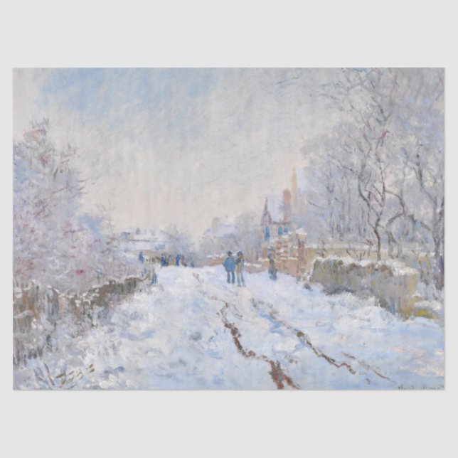 Claude Monet - Snow Scene at Argenteuil Tissue Paper (Front)