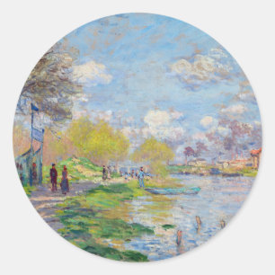 Claude Monet - Spring by the Seine Classic Round Sticker
