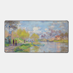 Claude Monet - Spring by the Seine Desk Mat