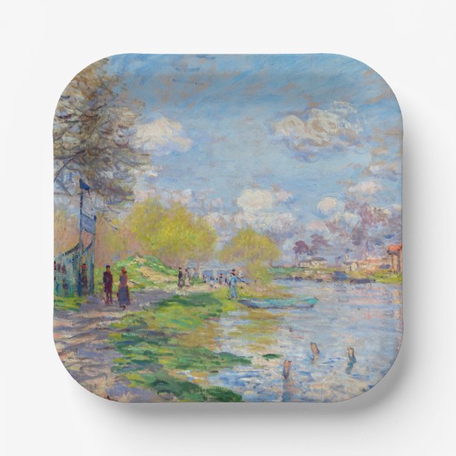 Claude Monet - Spring by the Seine Paper Plate (Front)