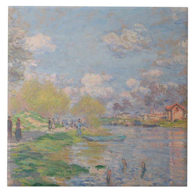 Claude Monet - Spring by the Seine Tile (Front)