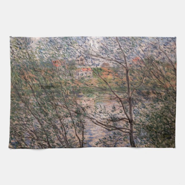 Claude Monet - Springtime through the branches Tea Towel (Horizontal)