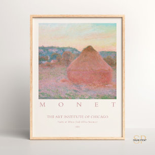 Claude Monet Stacks of Wheat End of Day Autumn Poster