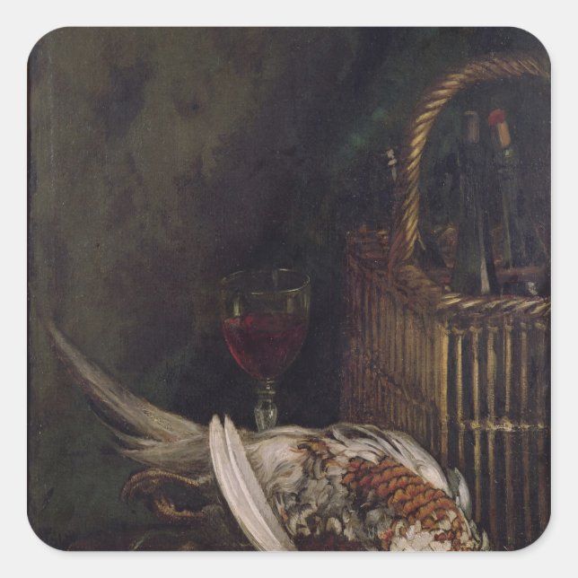 Claude Monet | Still Life with a Pheasant, c.1861 Square Sticker (Front)