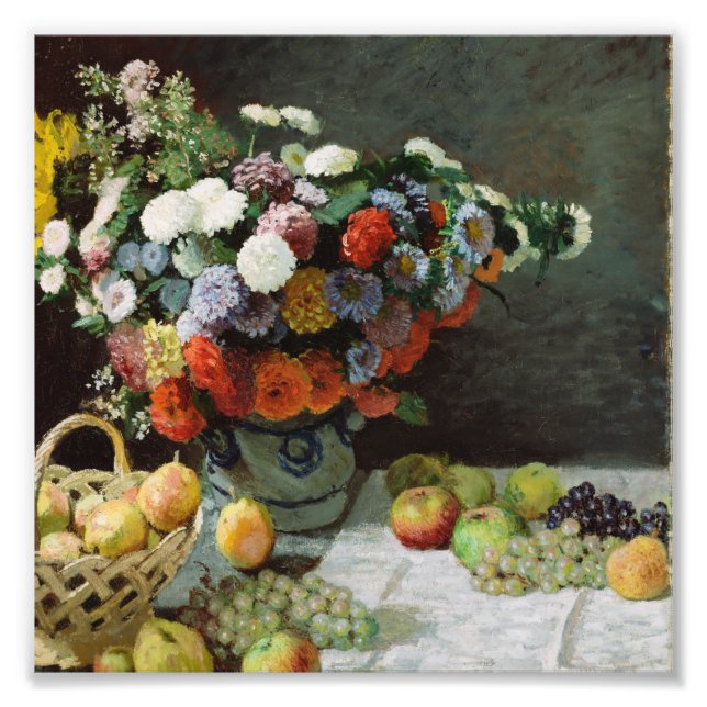 Claude Monet - Still Life With Flowers And Fruit Photo Print (Front)