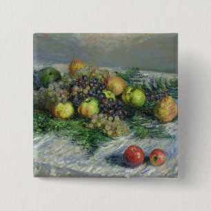 Claude Monet   Still Life with Pears and Grapes 15 Cm Square Badge