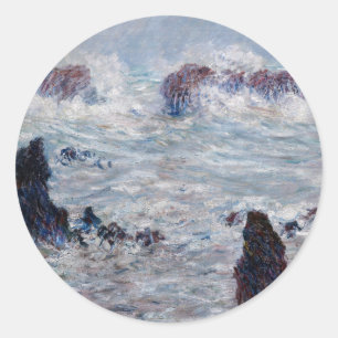 Claude Monet - Storm off the Belle-Ile Coast Classic Round Sticker