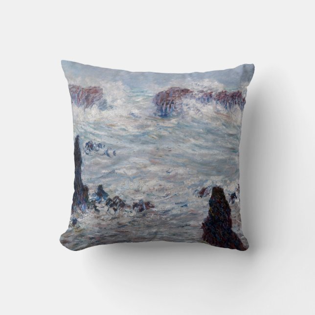Claude Monet - Storm off the Belle-Ile Coast Cushion (Front)