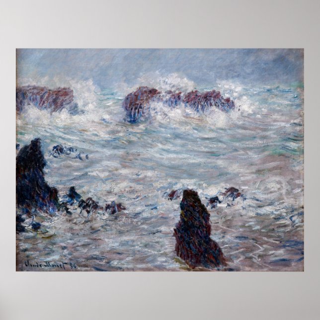 Claude Monet - Storm off the Belle-Ile Coast Poster (Front)