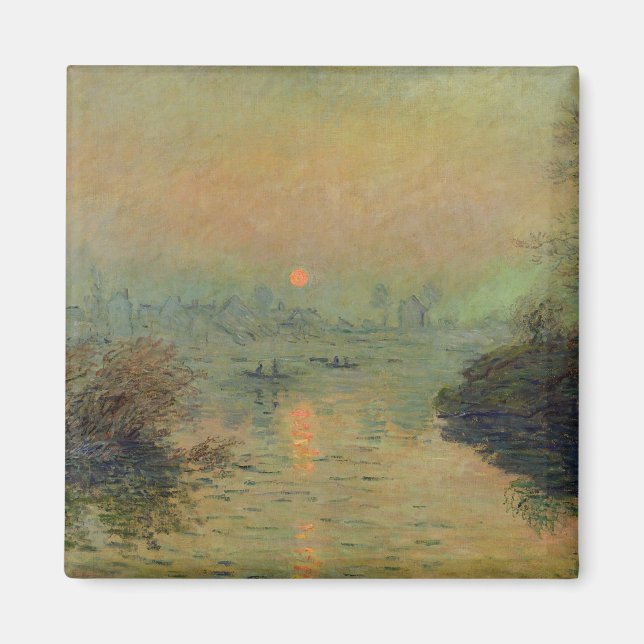Claude Monet | Sun Setting over the Seine Magnet (Front)