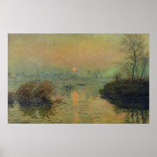 Claude Monet   Sun Setting over the Seine Poster