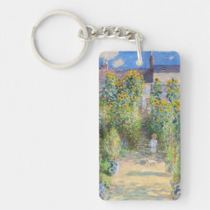 Claude Monet Sunflower Garden at Vétheuil Key Ring