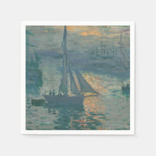 Claude Monet Sunrise Marine Sailboat Impressionism Napkin